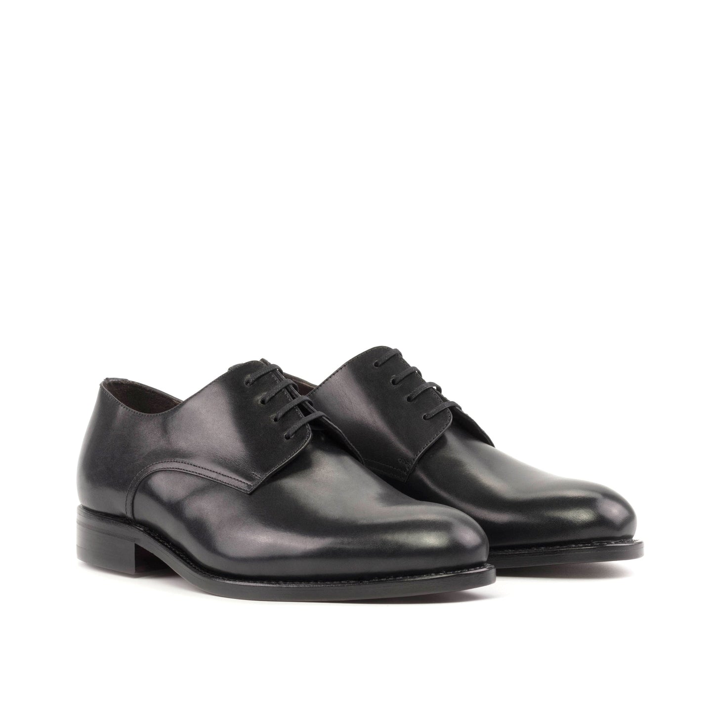 Derby in Black Box Calf, front three-quarter view