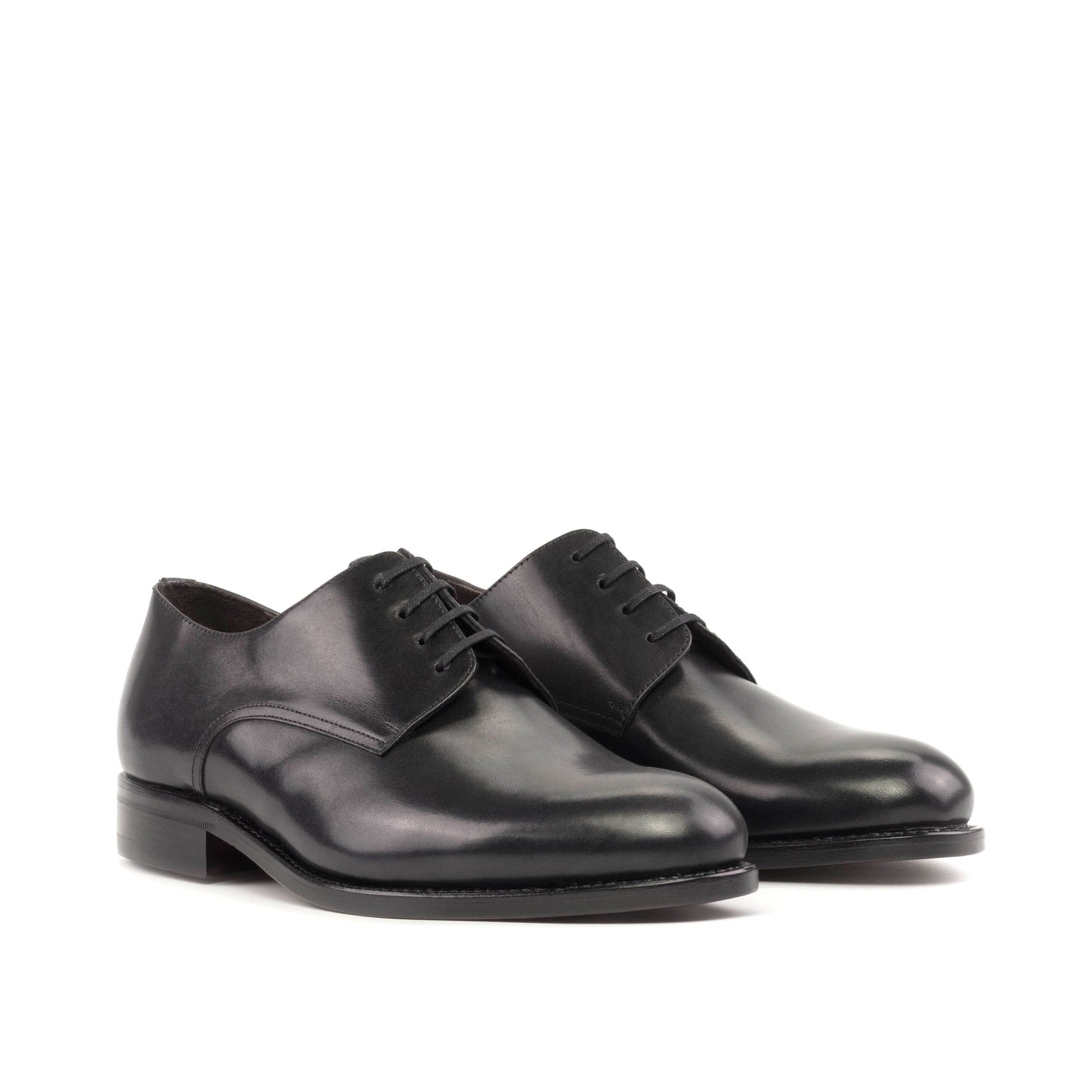 Derby in Black Box Calf, front three-quarter view