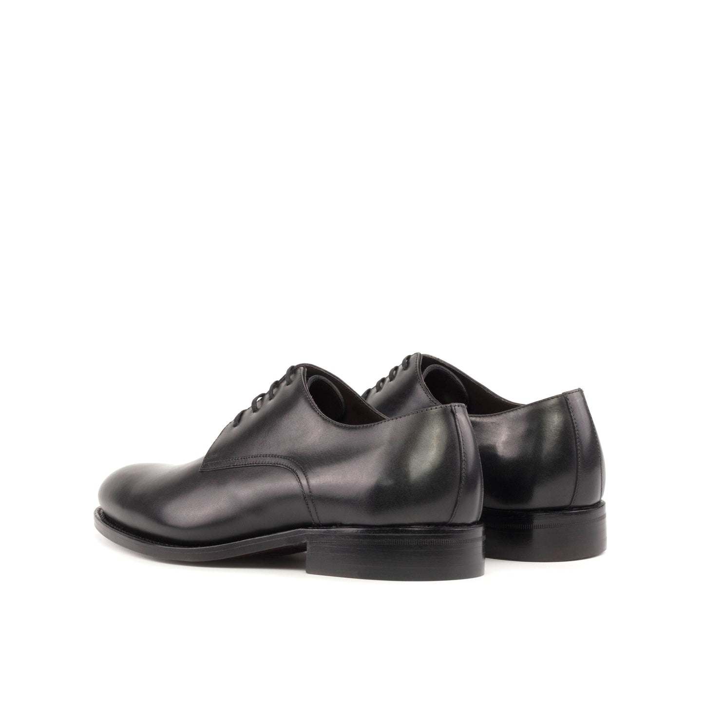 Derby in Black Box Calf, rear three-quarter view