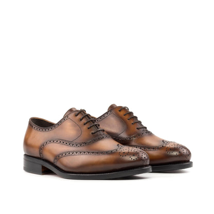 Wingtip Oxford in Medium Brown Painted Box Calf, front three-quarter view