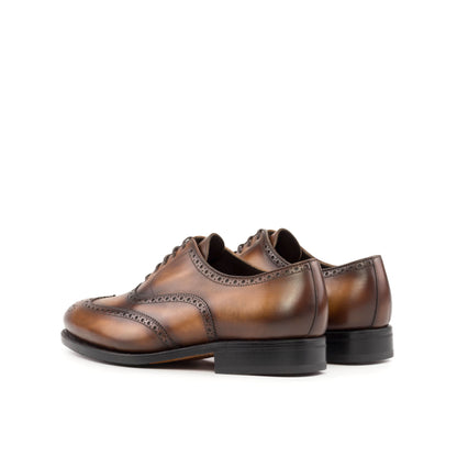 Wingtip Oxford in Medium Brown Painted Box Calf, rear three-quarter view