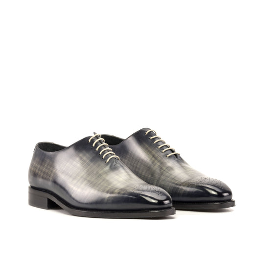 Wholecut Oxford in Grey Patina Box Calf, front three-quarter view
