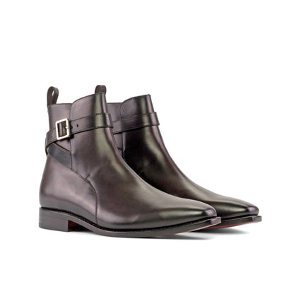Jodhpur Boot in Burnished Dark Brown Box Calf, front three-quarter view