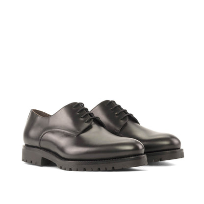 Derby in Black Painted Box Calf, front three-quarter view