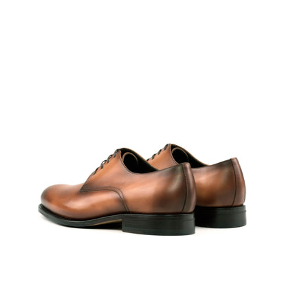 Derby in Cognac Painted Box Calf, rear three-quarter view
