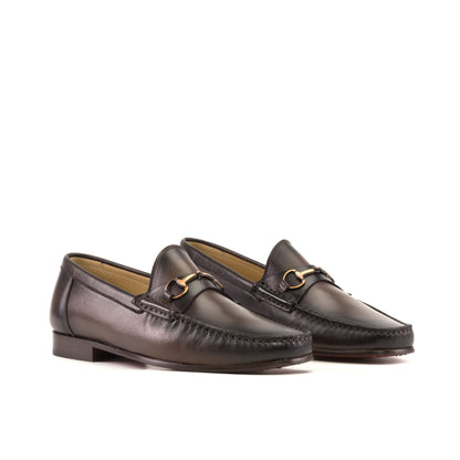 Moccasin Bit Loafer in Dark Brown Nappa Leather, front three-quarter view