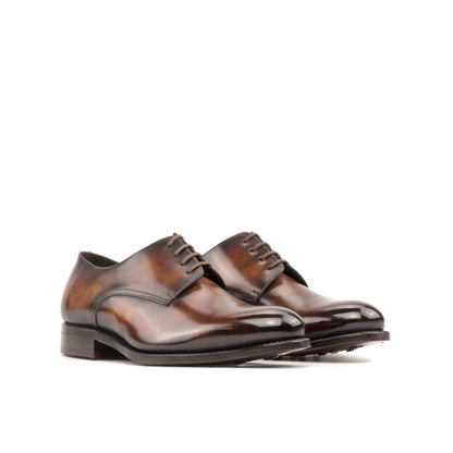 Derby in Fire Museum Patina Box Calf, front three-quarter view