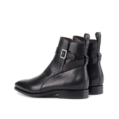 Jodhpur Boot in Black Painted Box Calf, rear three-quarter view