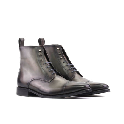 Jumper Boot in Grey Painted Box Calf, front three-quarter view
