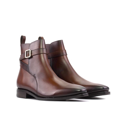 Jodhpur Boot in Burnished Burgundy Box Calf, front three-quarter view