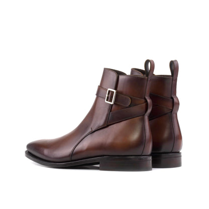 Jodhpur Boot in Burnished Burgundy Box Calf, rear three-quarter view