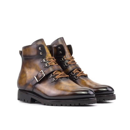 Hiking Boot in Tobacco Museum Patina Box Calf, front three-quarter view