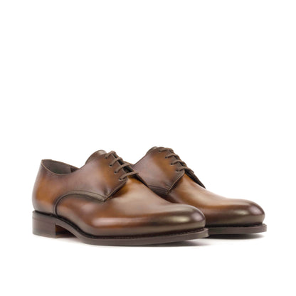 Derby in Medium Brown Painted Box Calf, front three-quarter view