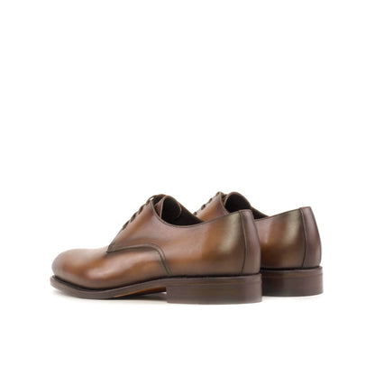 Derby in Medium Brown Painted Box Calf, rear three-quarter view