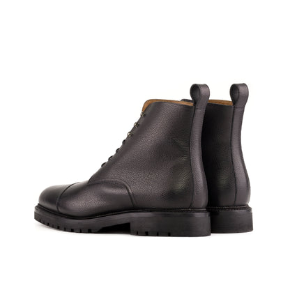 Jumper Boot in Black Painted Full-Grain Box Calf, rear three-quarter view