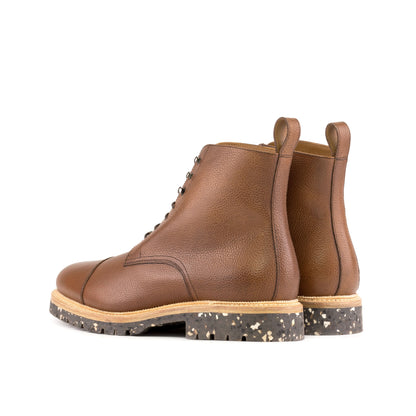 Jumper Boot in Medium Brown Painted Full-Grain Box Calf, rear three-quarter view
