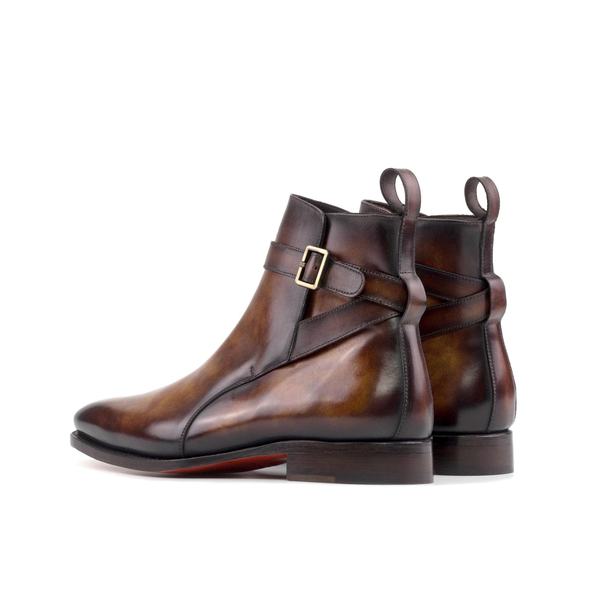 Jodhpur Boot in Fire Museum Patina Box Calf, rear three-quarter view