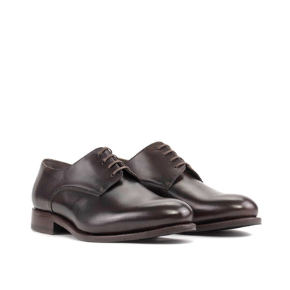 Derby in Dark Brown Painted Box Calf, front three-quarter view