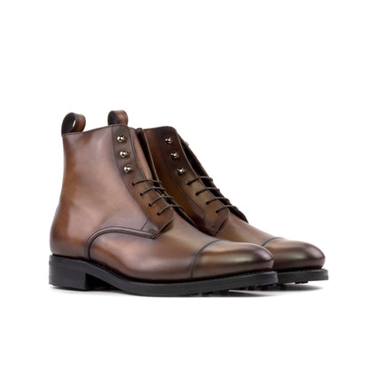 Jumper Boot in Medium Brown Painted Box Calf, front three-quarter view
