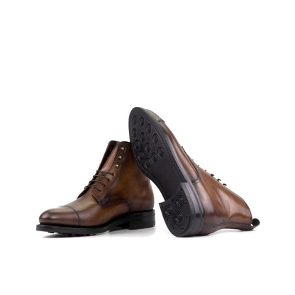 Jumper Boot in Medium Brown Painted Box Calf showing black dainite rubber sole