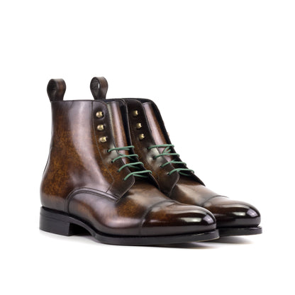 Jumper Boot in Brown Marble Patina Box Calf, front three-quarter view
