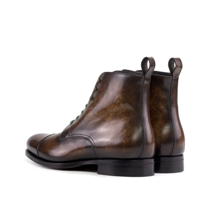 Jumper Boot in Brown Marble Patina Box Calf, rear three-quarter view
